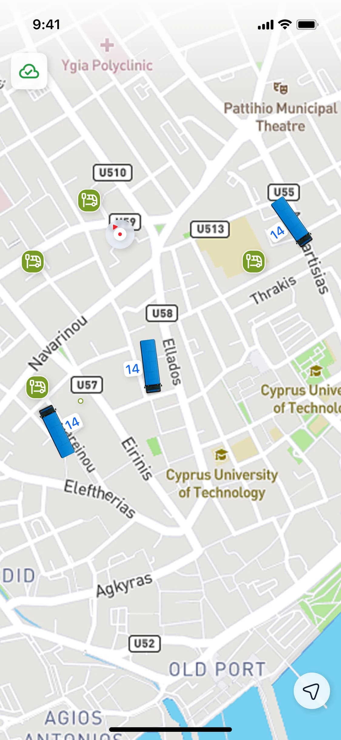 Map with the data status collapsed
